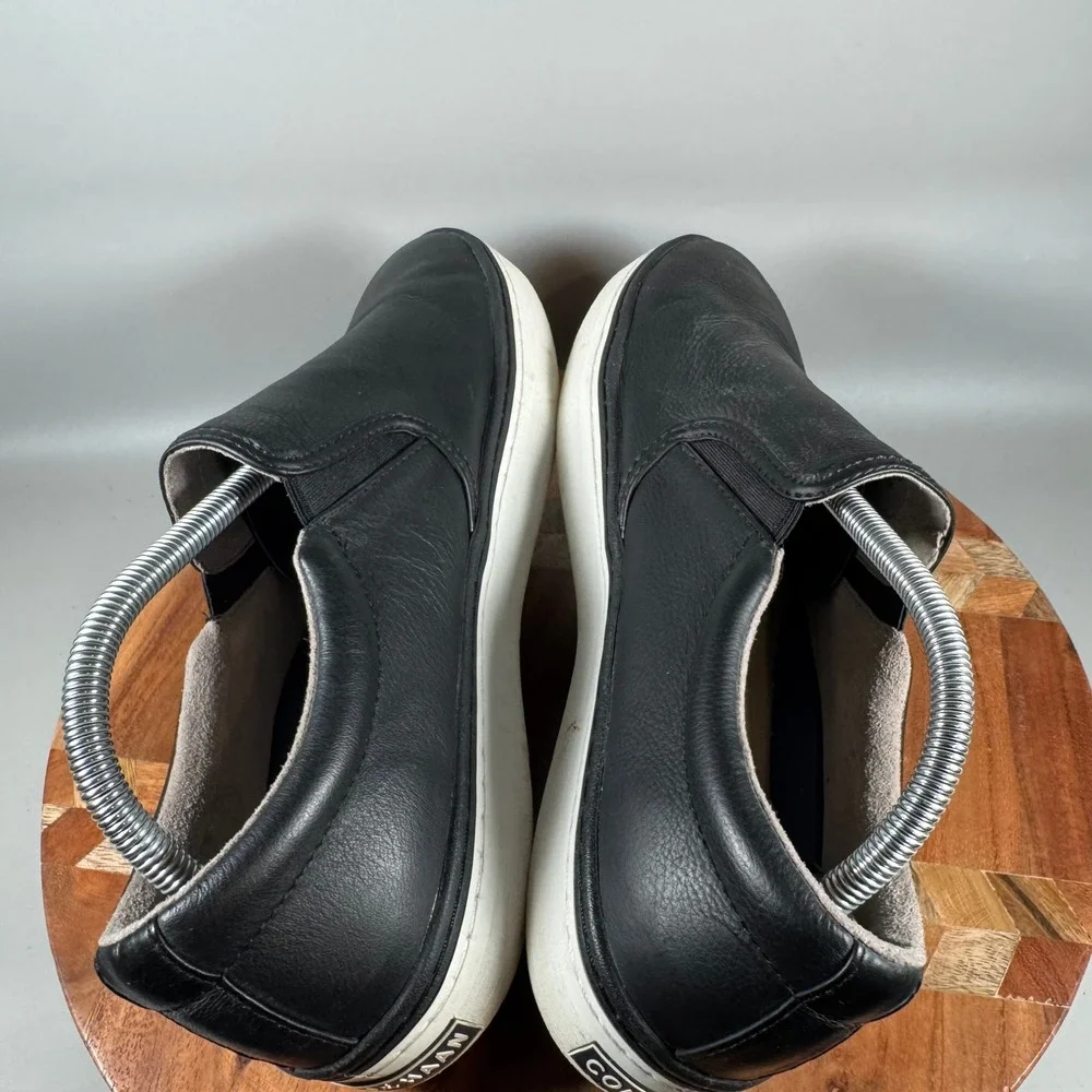 Cole Haan Mens Grand.OS Black Leather Slip On Sneakers C14531 Size 10M